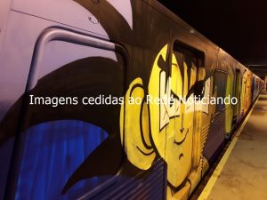 Trem vandalizado no Metrô